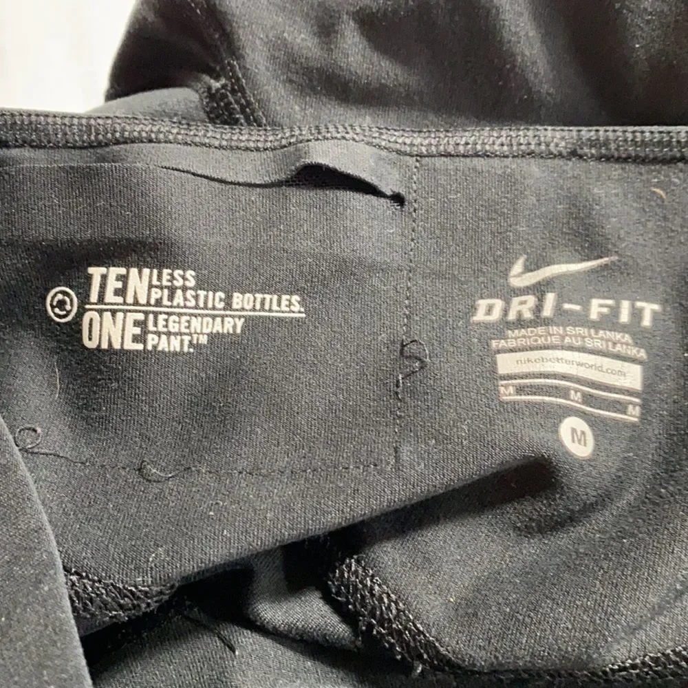 Bundle Of 2 Nike Leggings 7/8 & Ankle Length Black Solid & Zebra Animal‎ Print M